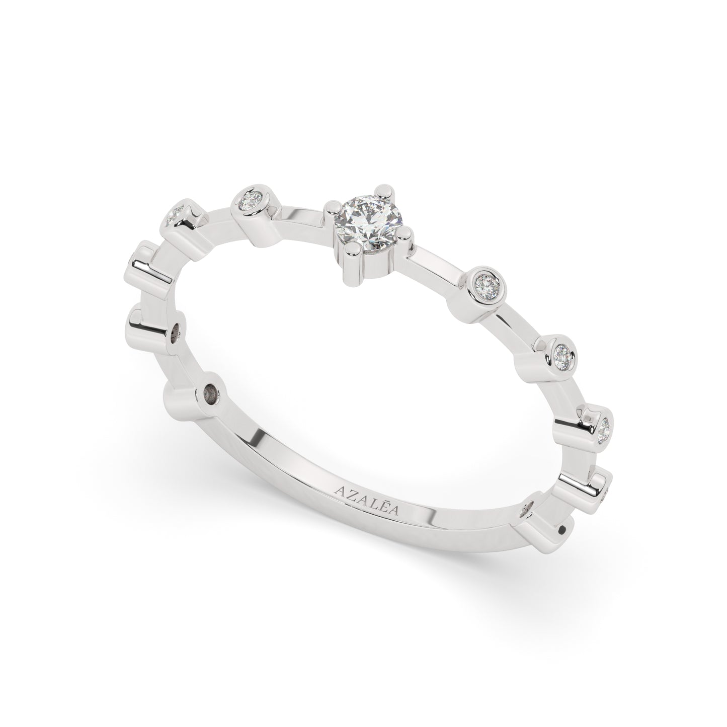 Round Diamond Wedding Band