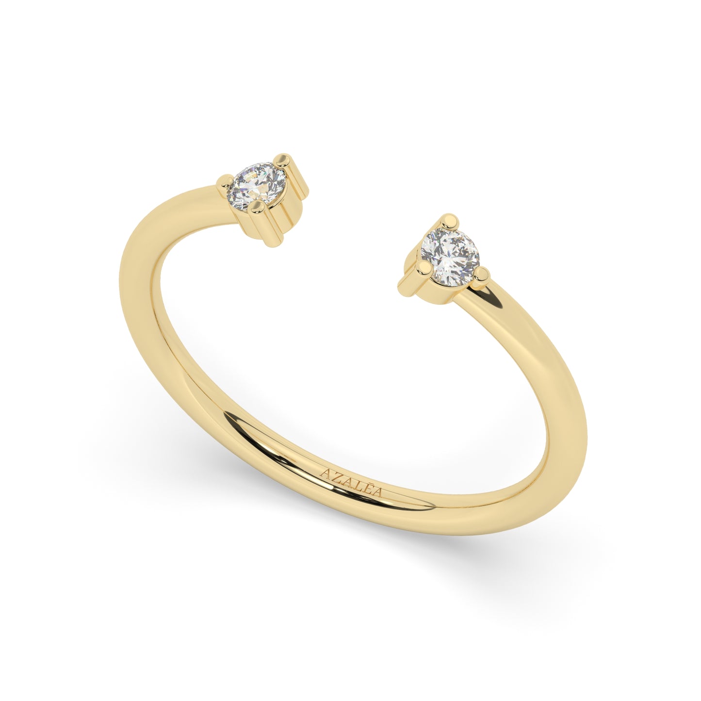 Round Diamond Cuff Stacking Ring