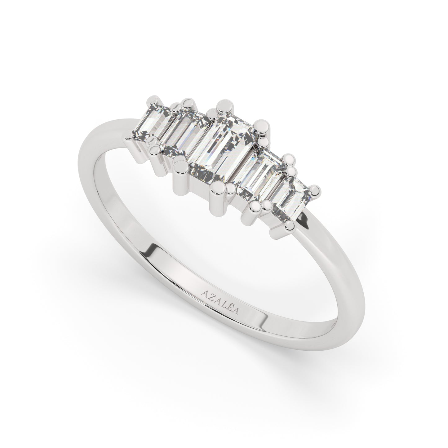 5 Baguette Diamond Wedding Band