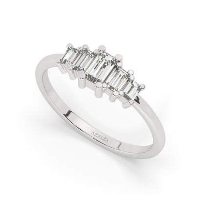 5 Baguette Diamond Wedding Band