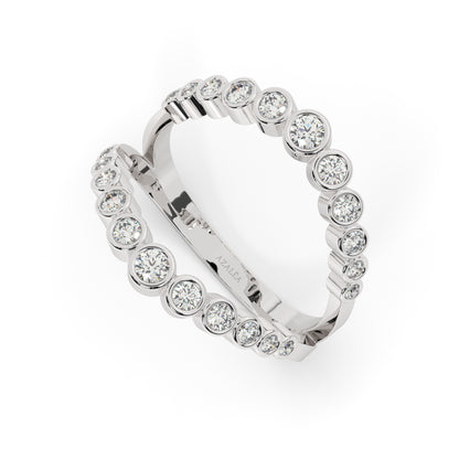 Double Ring Diamond Stacking Ring Band
