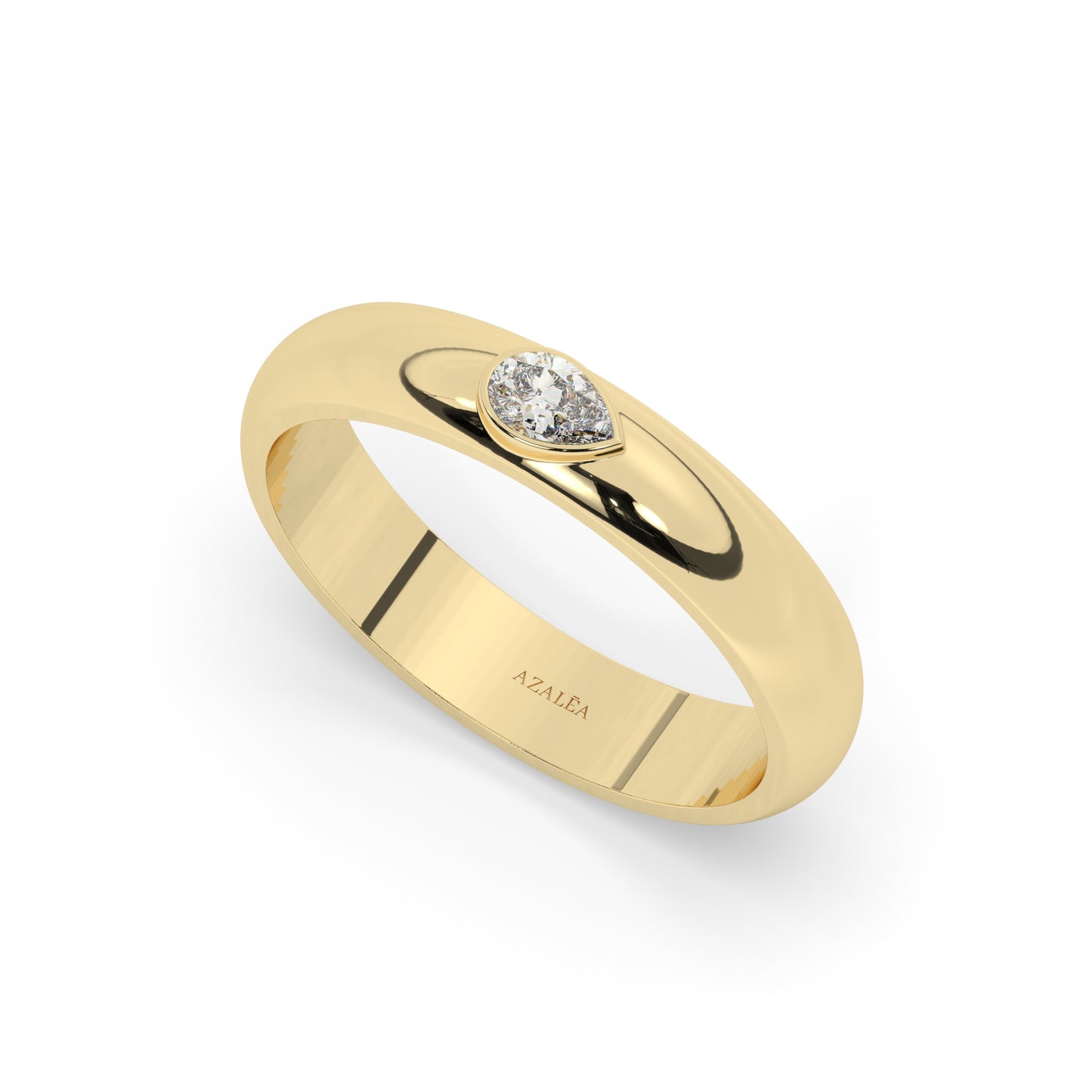 Pear Diamond Wedding Band