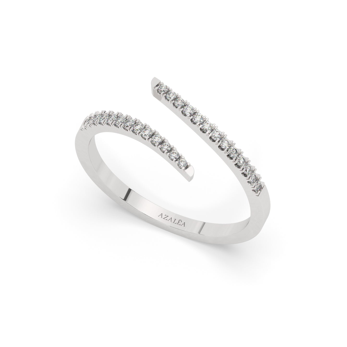 Spiral Diamond Cuff Ring