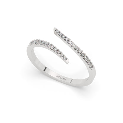 Spiral Diamond Cuff Ring