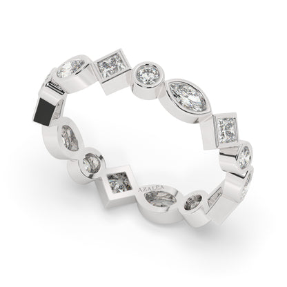 Princess Marquise and Round Diamond Eternity Band