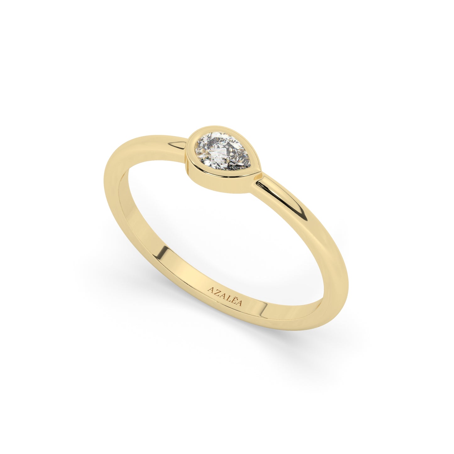 Gold Pear Diamond Wedding Band