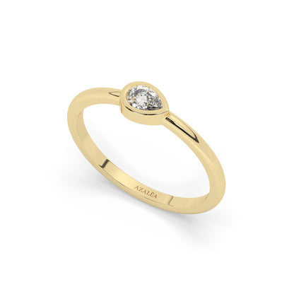 Gold Pear Diamond Wedding Band