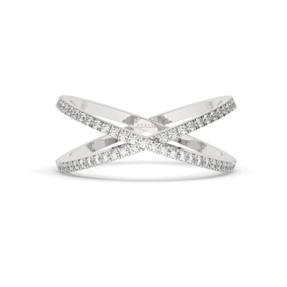Gold Diamond Crisscross Ring