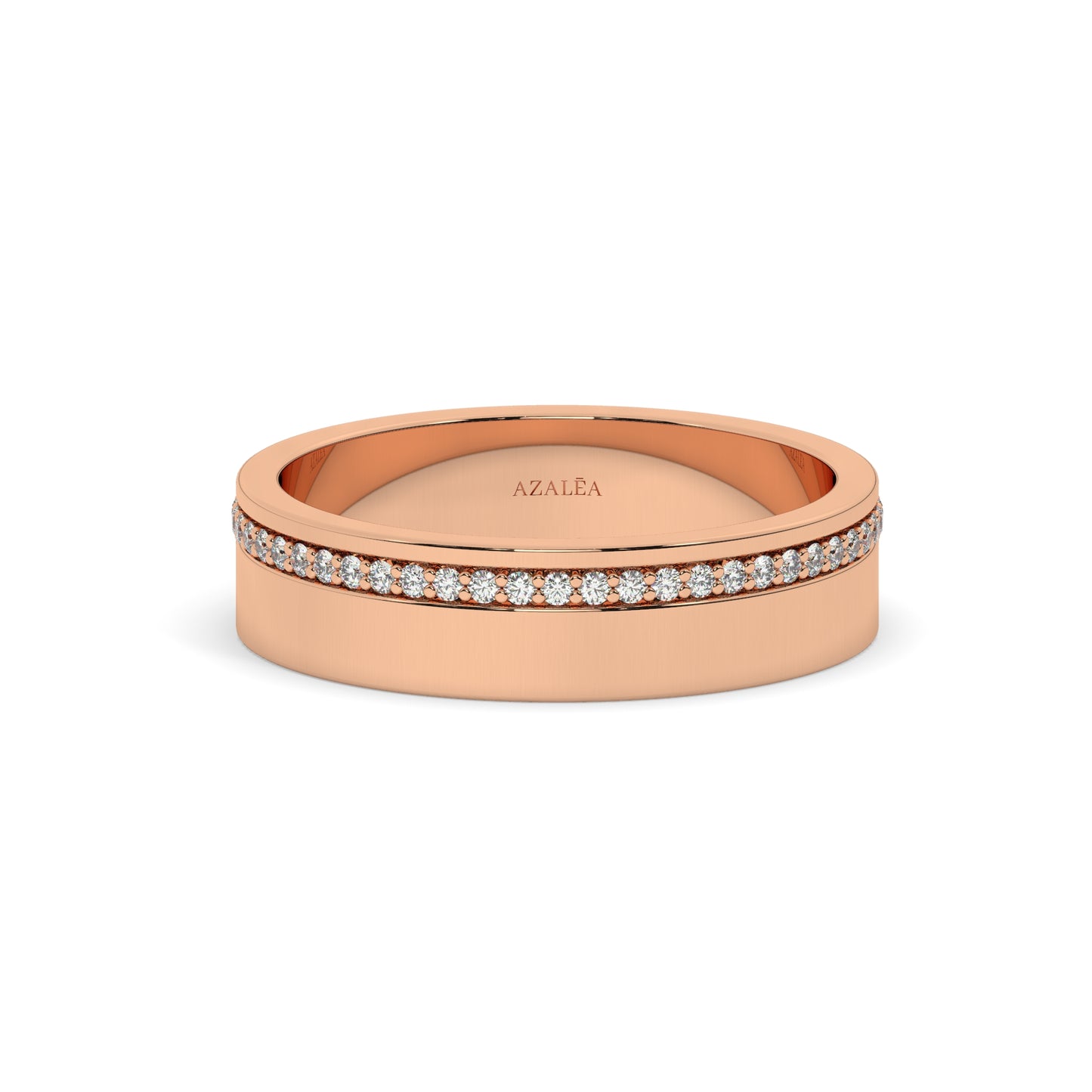 Thick Channel Set Diamond Wedding Ring