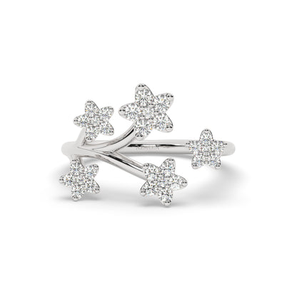 Diamond Flower Stacking Ring