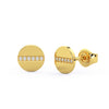 Diamond Bar Disc Stud Earrings