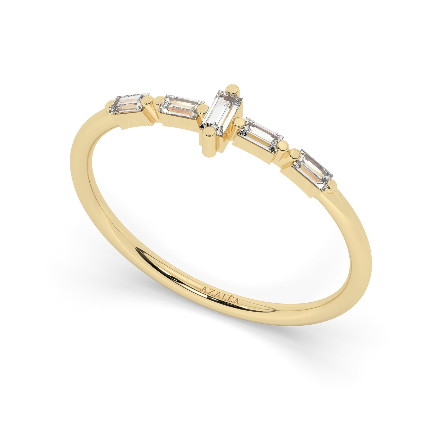 Gold Baguette Diamond Wedding Ring