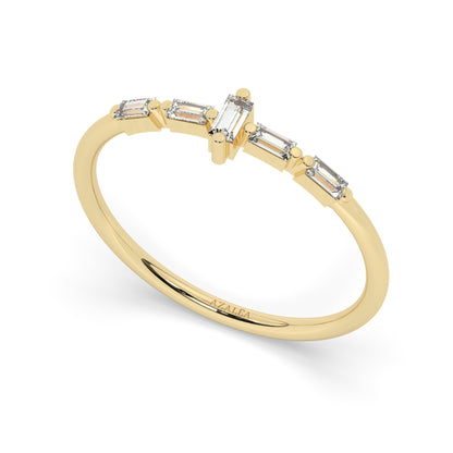Gold Baguette Diamond Wedding Ring