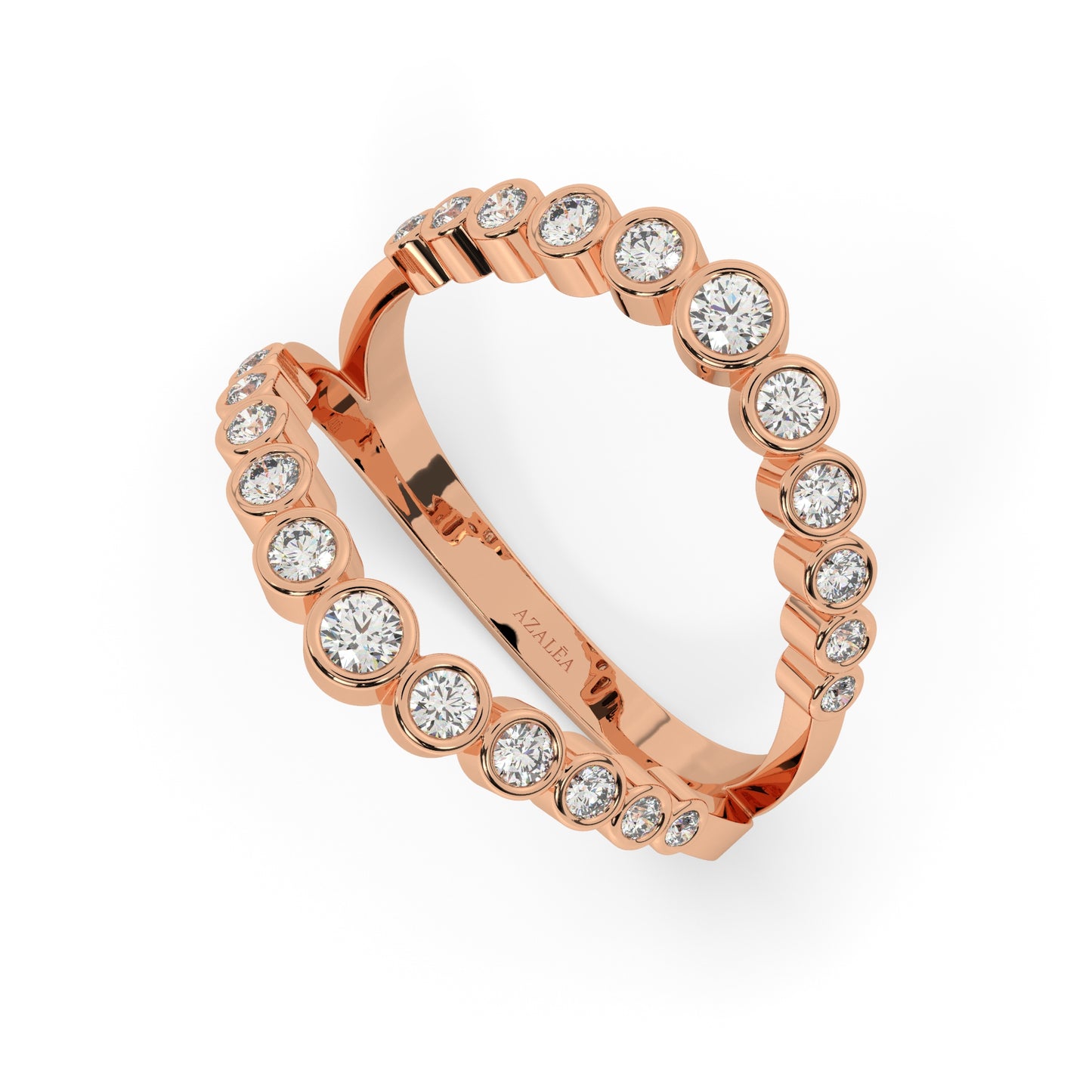 Double Ring Diamond Stacking Ring Band