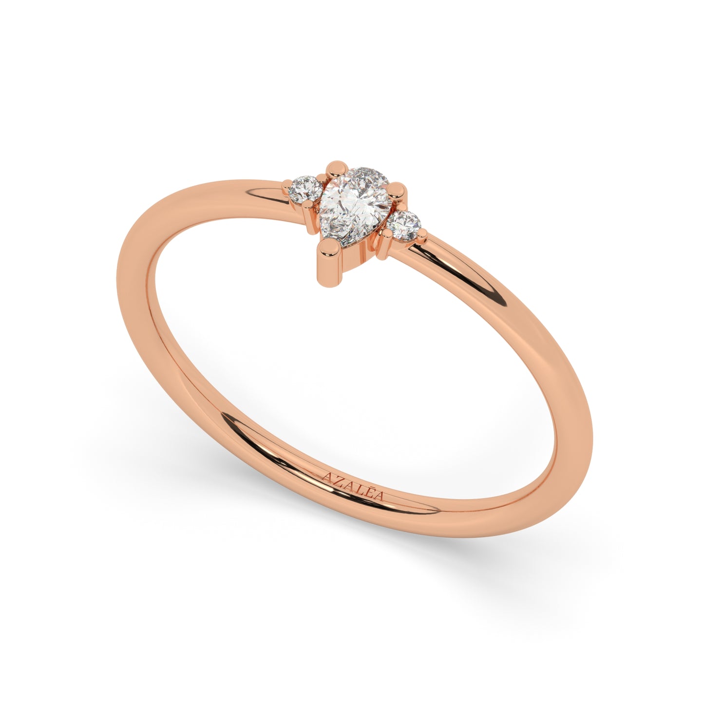 Pear Diamond Wedding Band