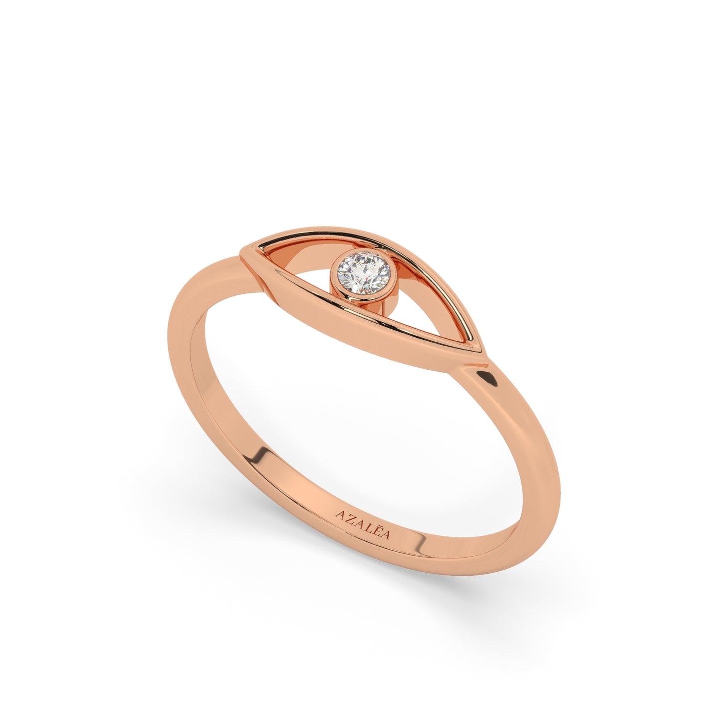 Gold Diamond Evil Eye Ring