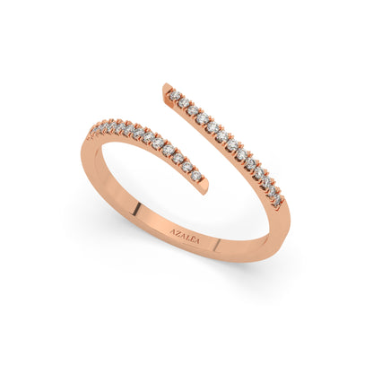Spiral Diamond Cuff Ring