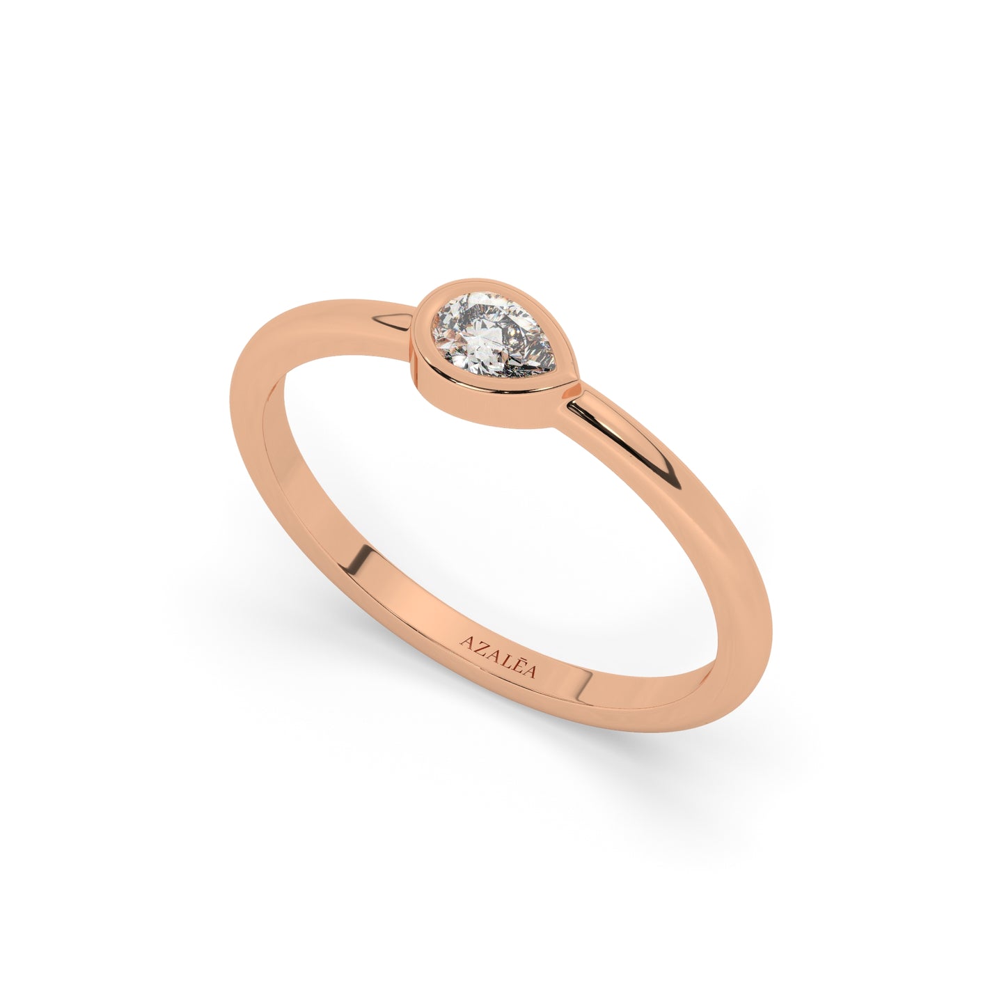 Gold Pear Diamond Wedding Band
