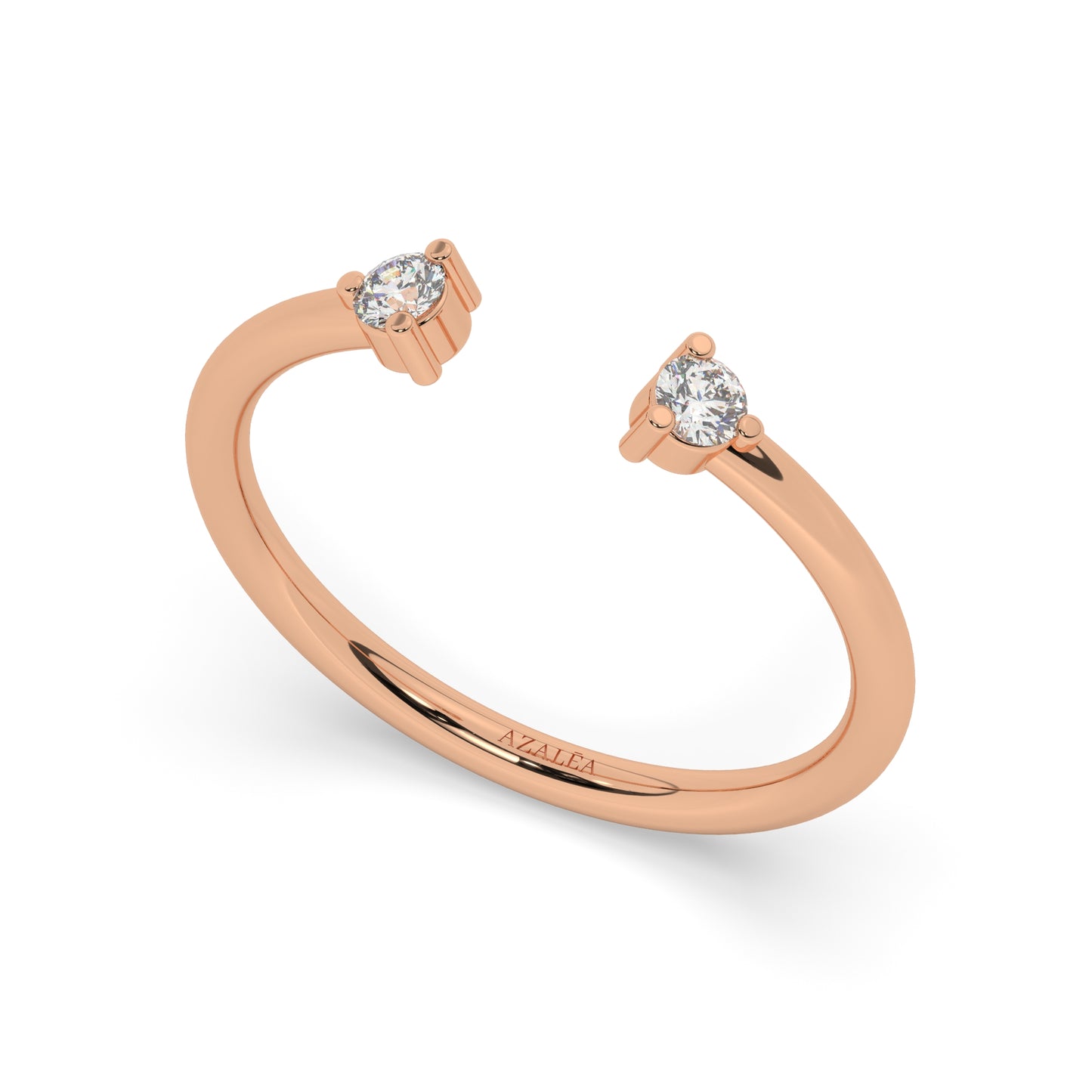 Round Diamond Cuff Stacking Ring