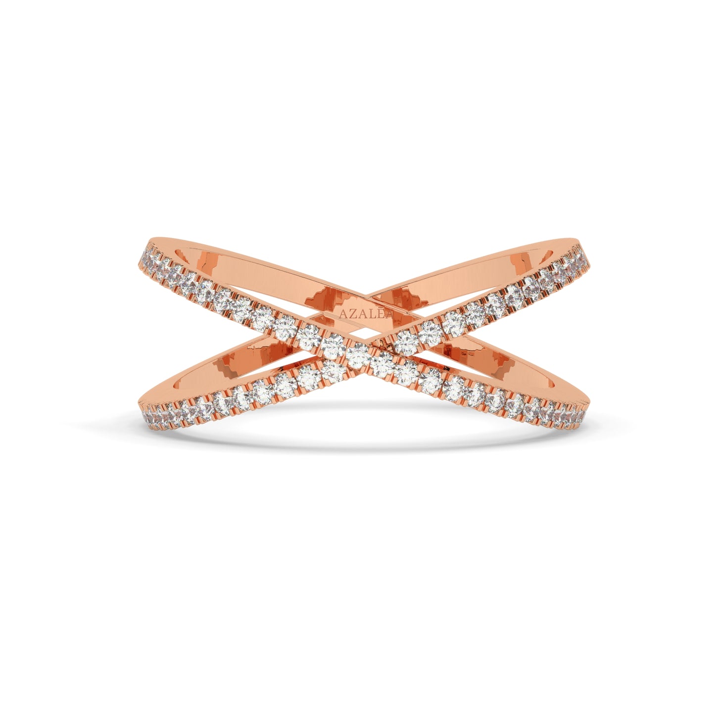 Gold Diamond Crisscross Ring