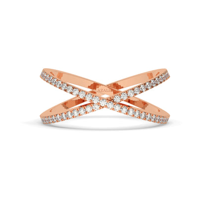 Gold Diamond Crisscross Ring