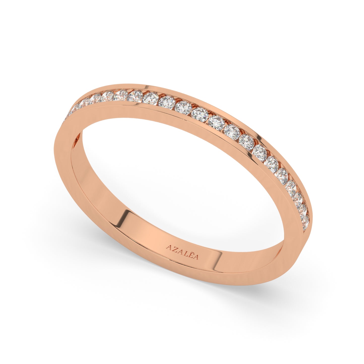 Half Eternity Channel Set Diamond Wedding Ring