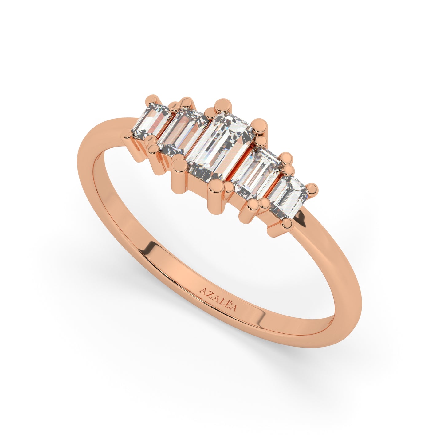5 Baguette Diamond Wedding Band
