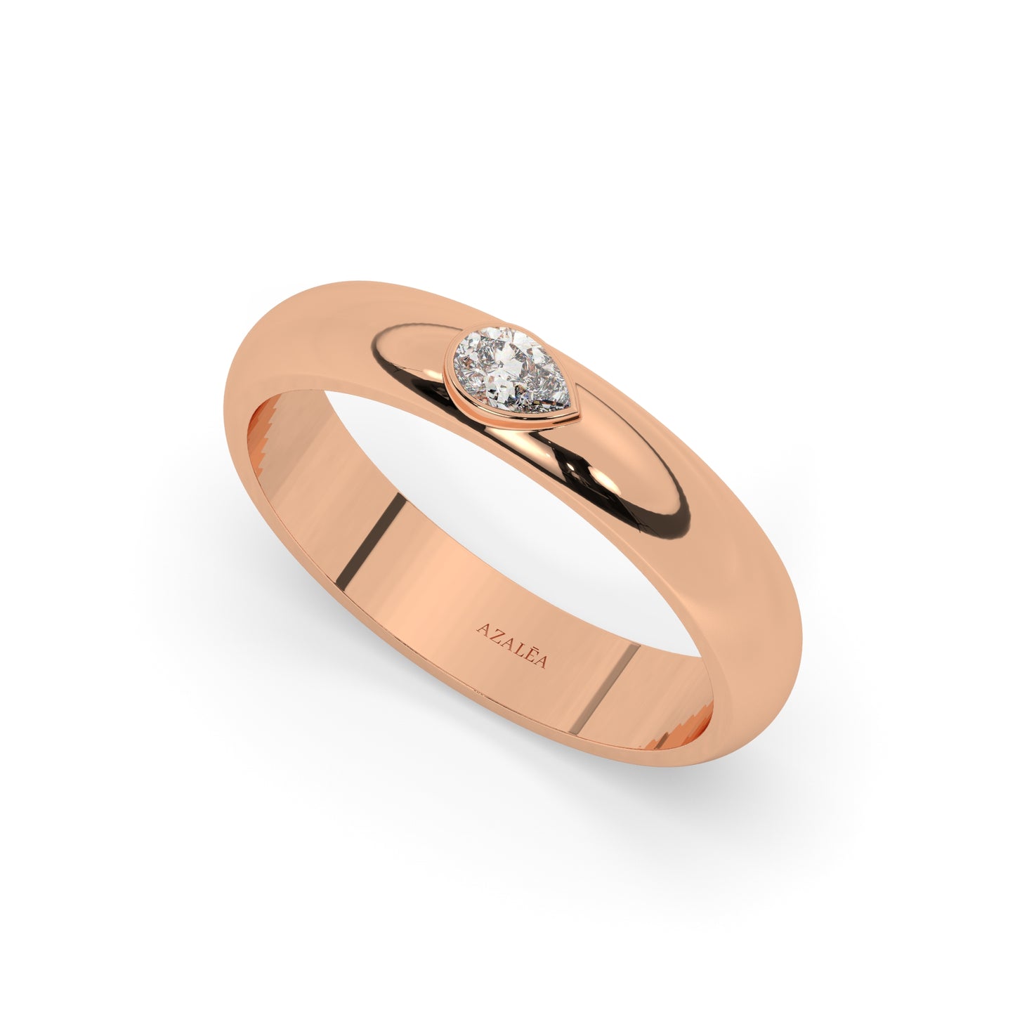 Pear Diamond Wedding Band