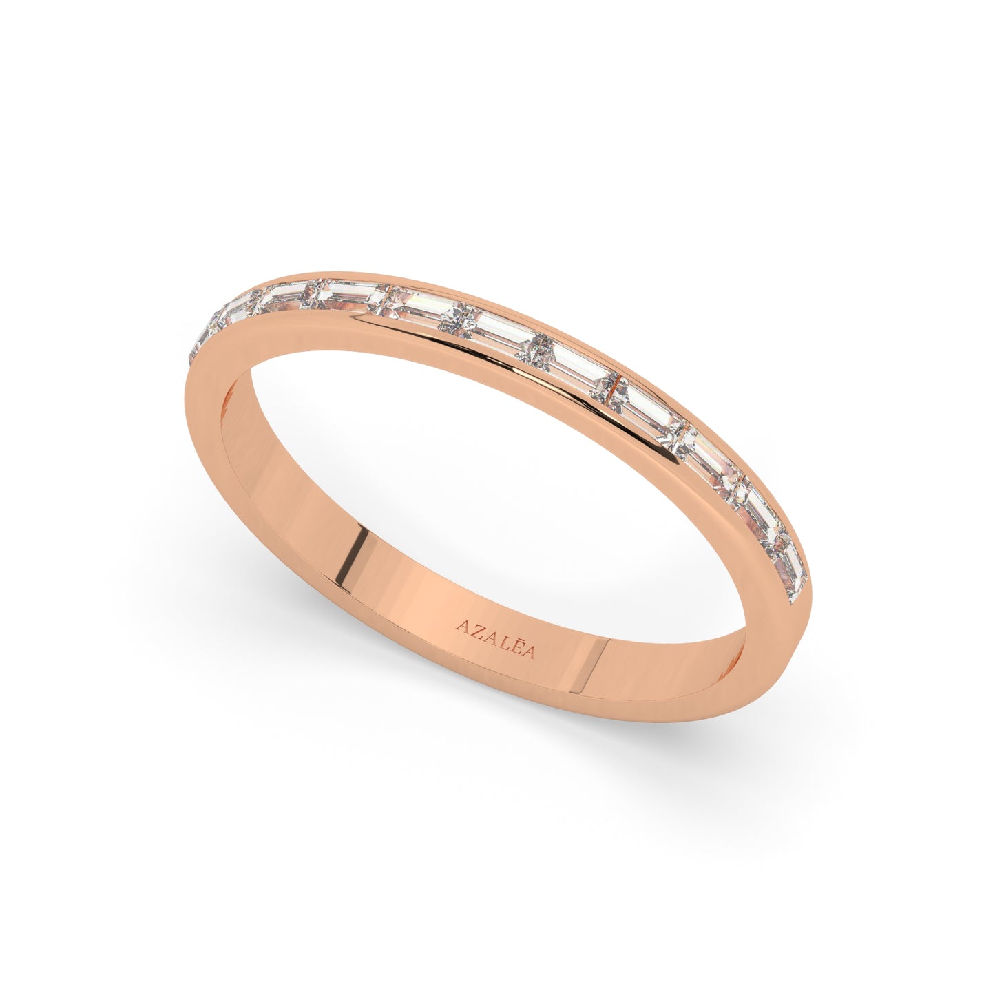 Channel Set Baguette Diamond Wedding Band