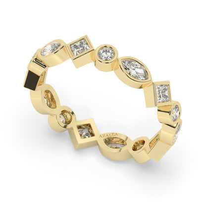 Princess Marquise and Round Diamond Eternity Band