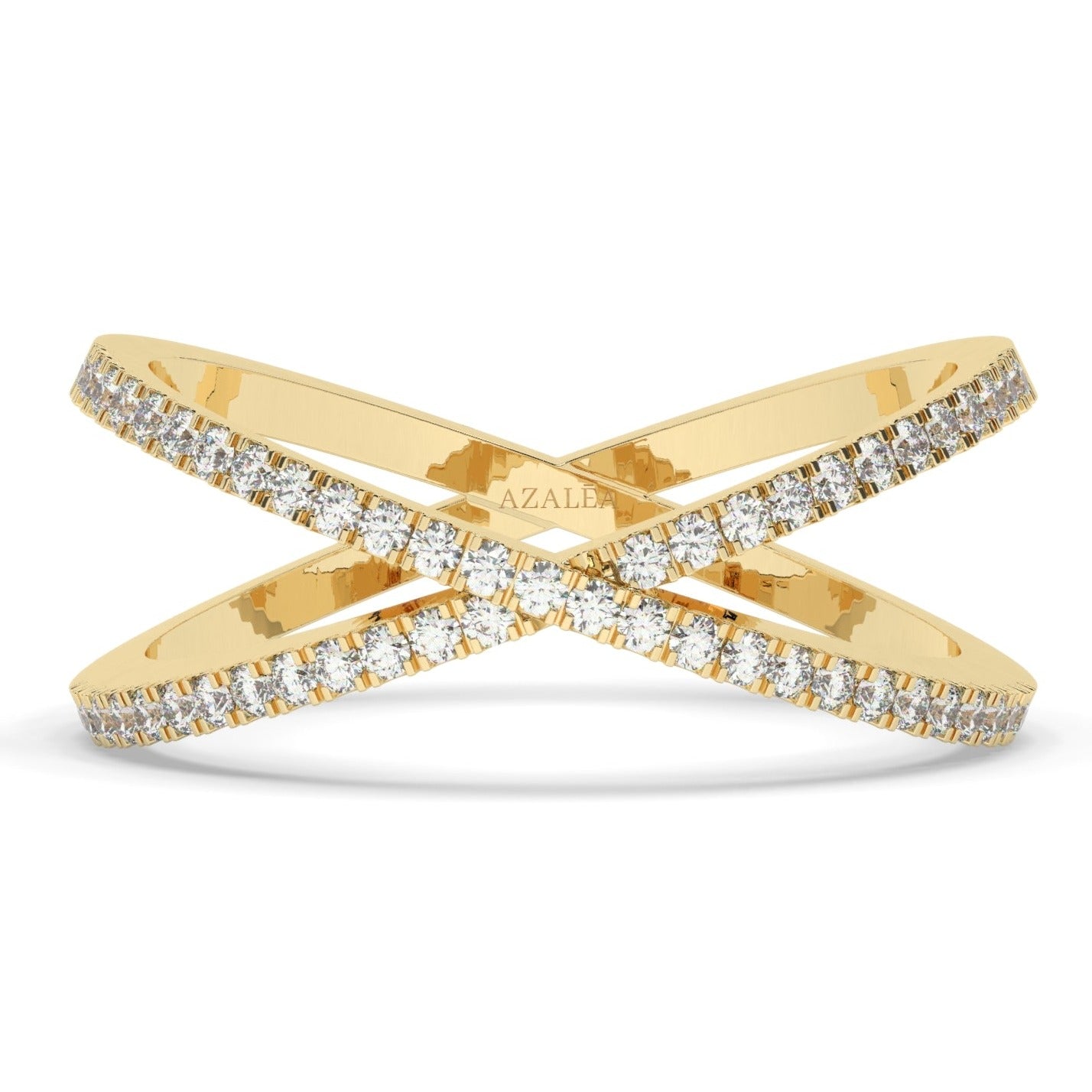 Gold Diamond Crisscross Ring