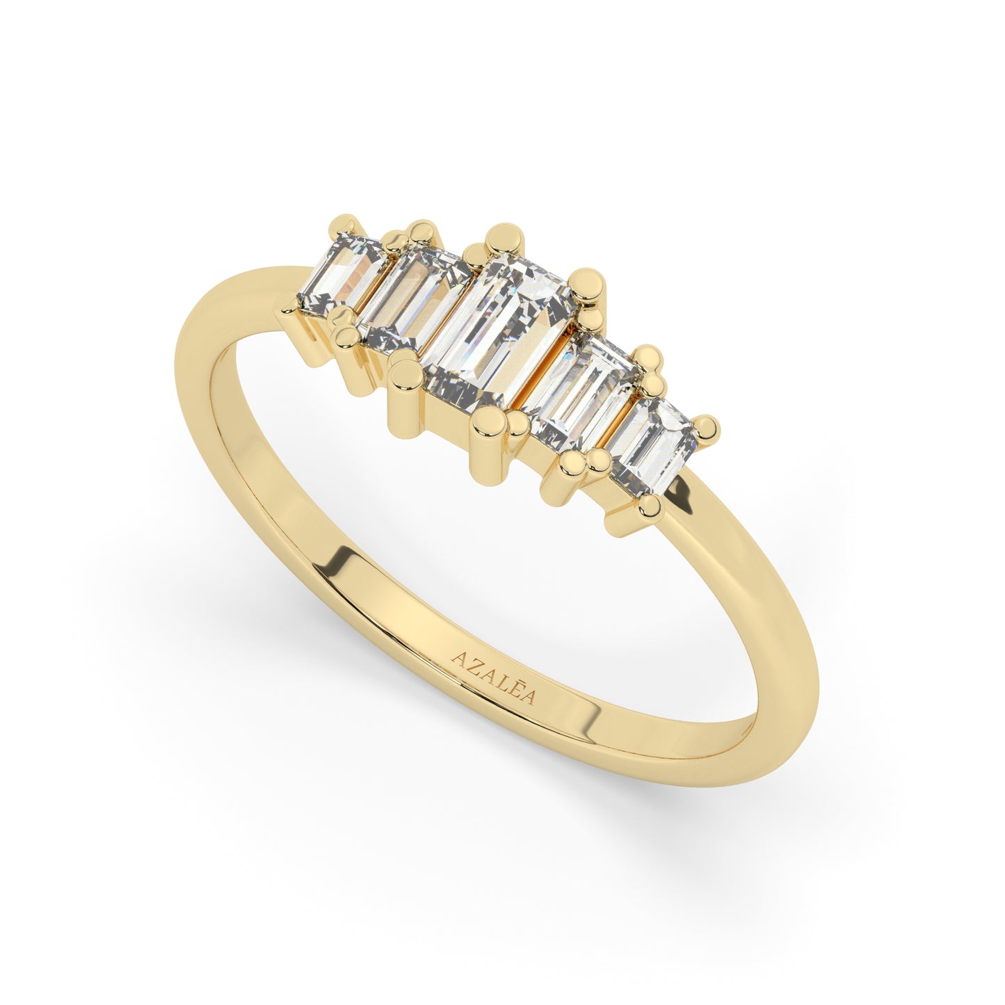5 Baguette Diamond Wedding Band