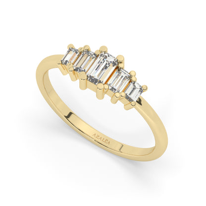 5 Baguette Diamond Wedding Band