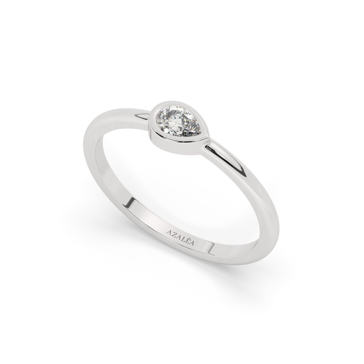 Gold Pear Diamond Wedding Band