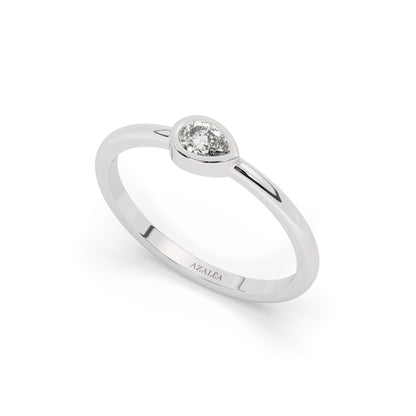 Gold Pear Diamond Wedding Band