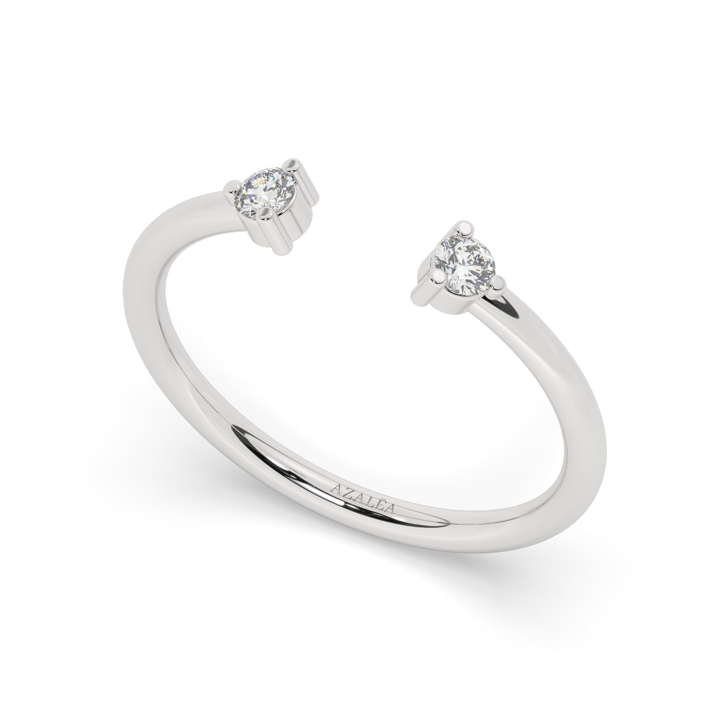 Round Diamond Cuff Stacking Ring