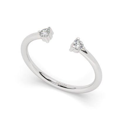 Round Diamond Cuff Stacking Ring