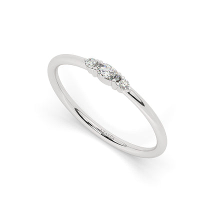 Marquise and Round Diamond Wedding Ring