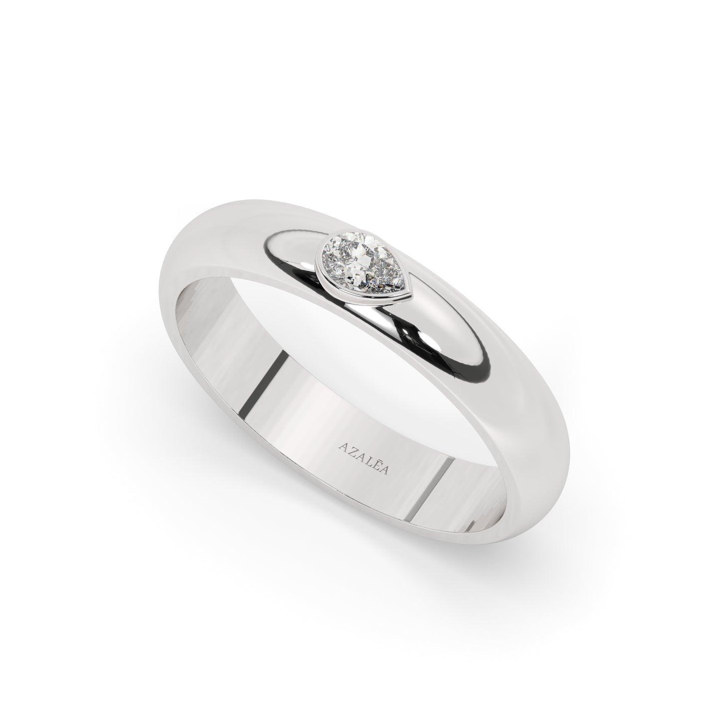 Pear Diamond Wedding Band