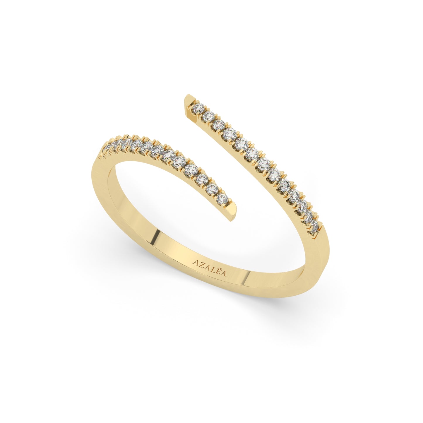 Spiral Diamond Cuff Ring