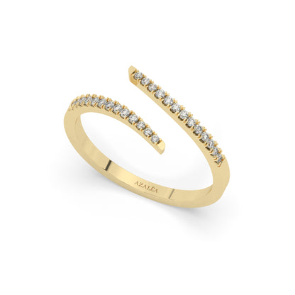 Spiral Diamond Cuff Ring