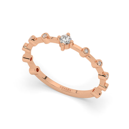 Round Diamond Wedding Band