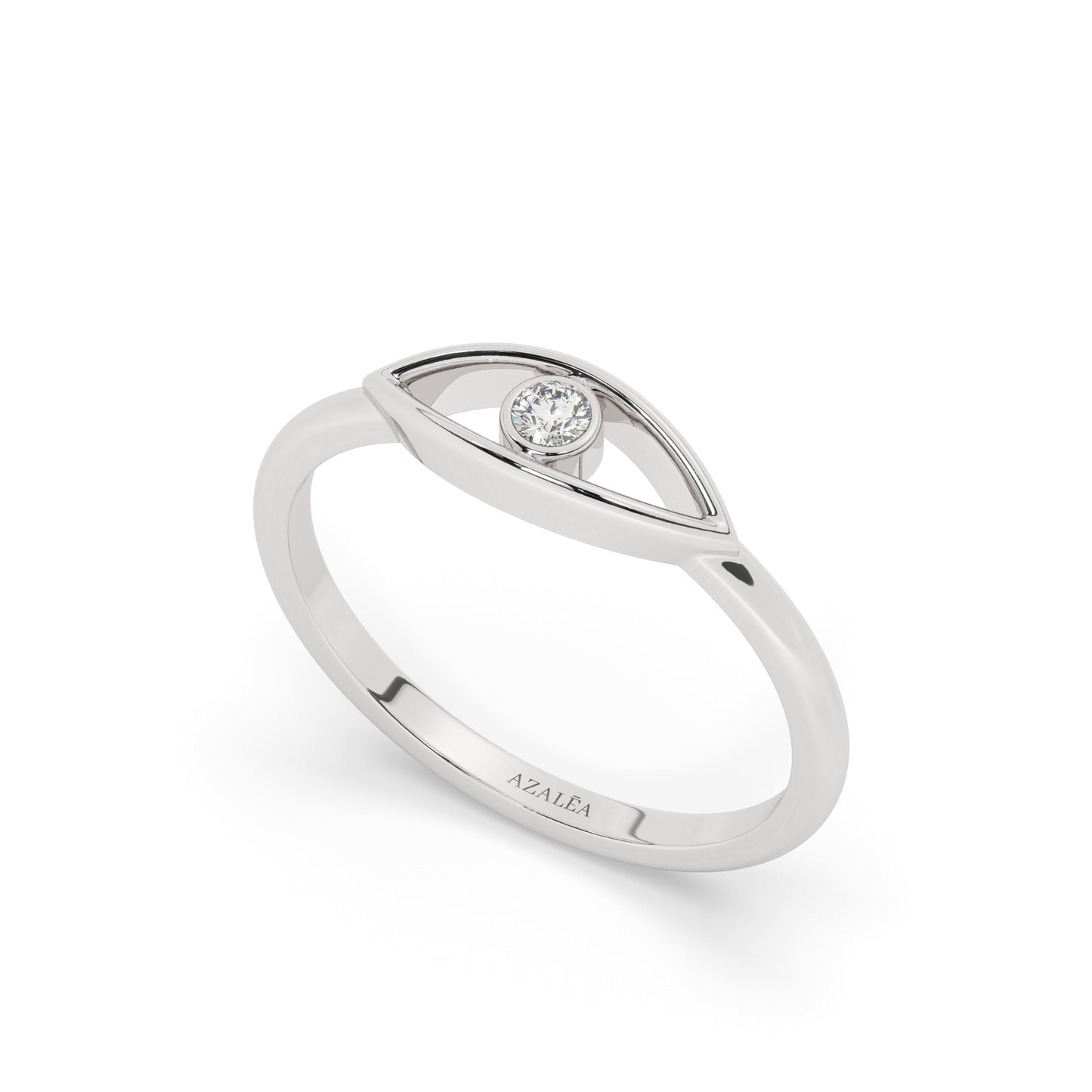 Gold Diamond Evil Eye Ring