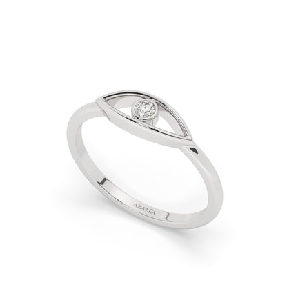 Gold Diamond Evil Eye Ring