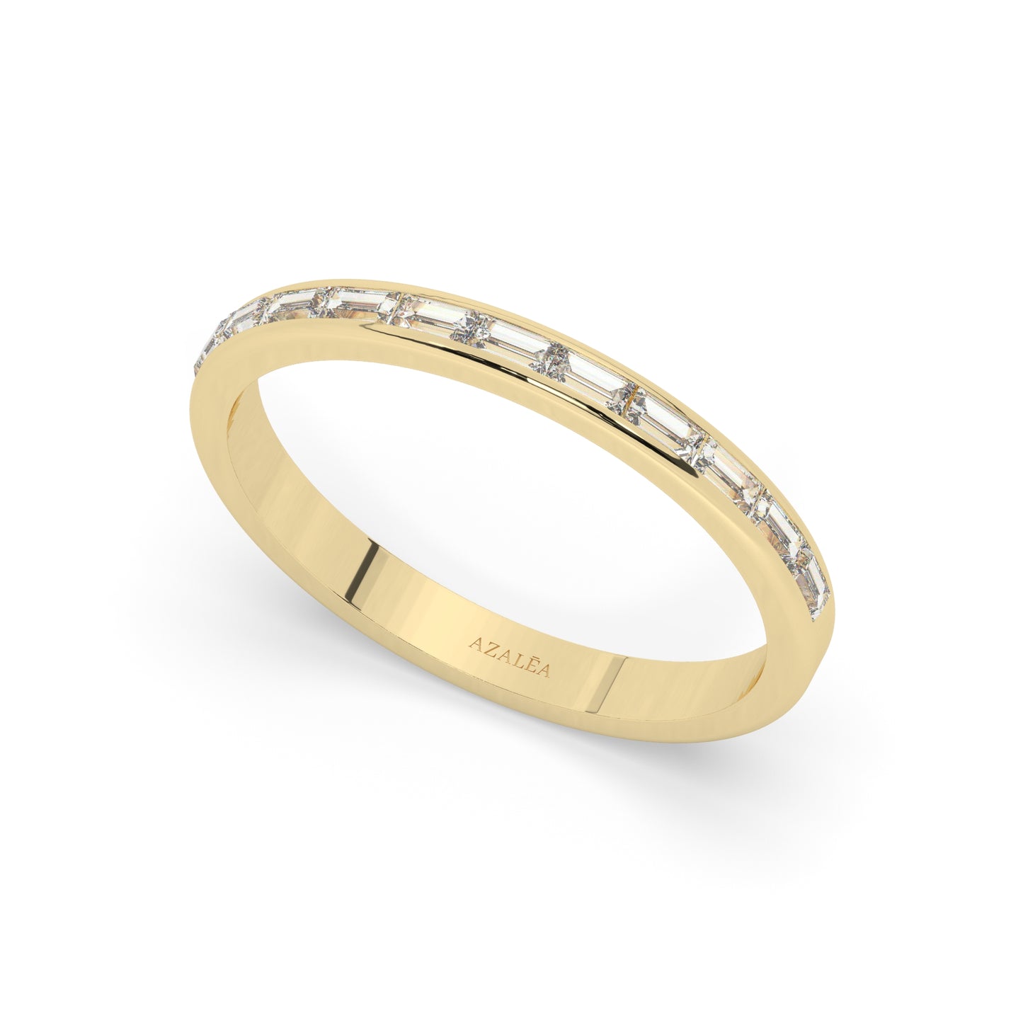 Channel Set Baguette Diamond Wedding Band
