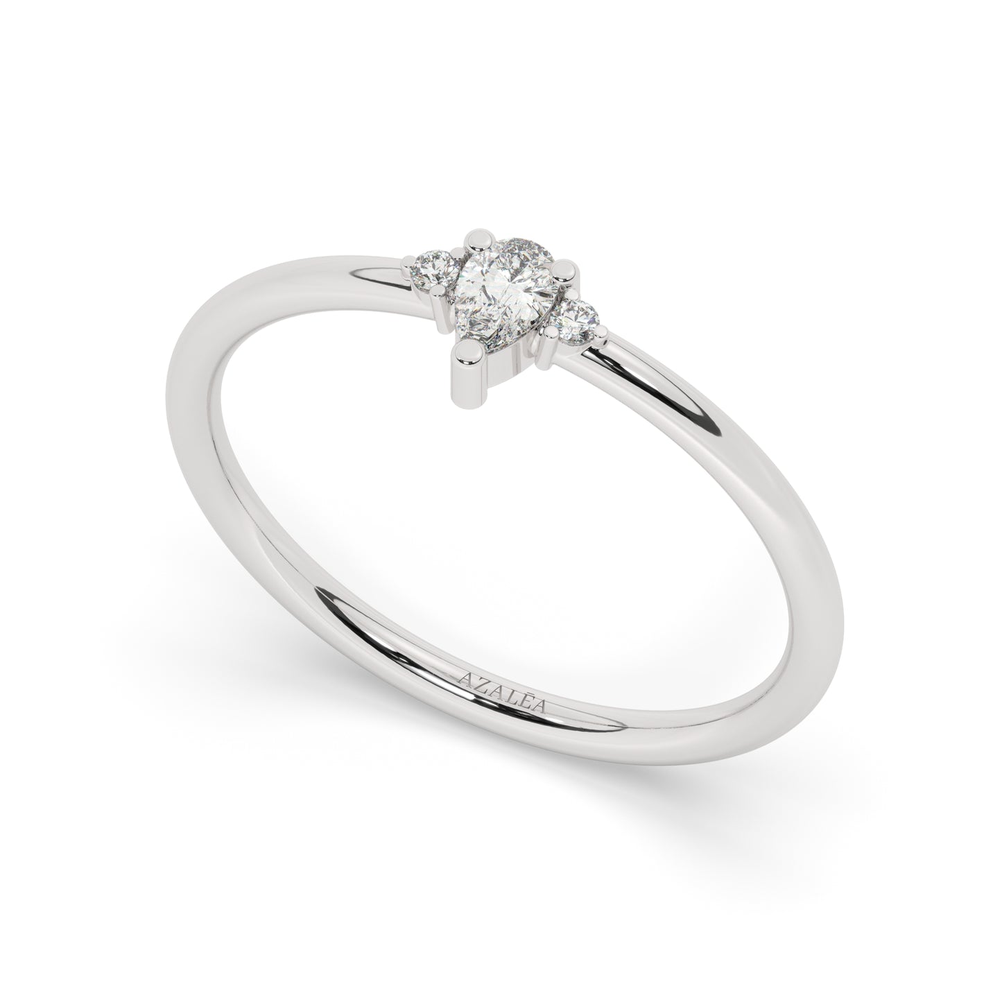 Pear Diamond Wedding Band