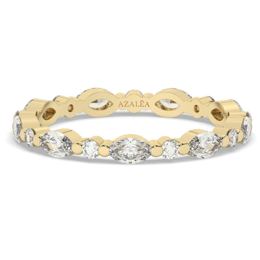 Marquise and Round Diamond Eternity Wedding Ring