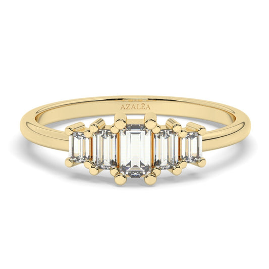 5 Baguette Diamond Wedding Band