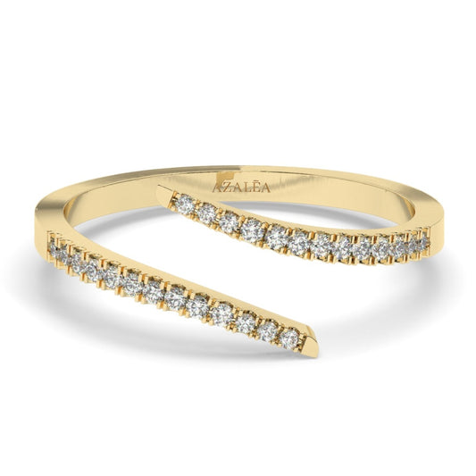 Spiral Diamond Cuff Ring