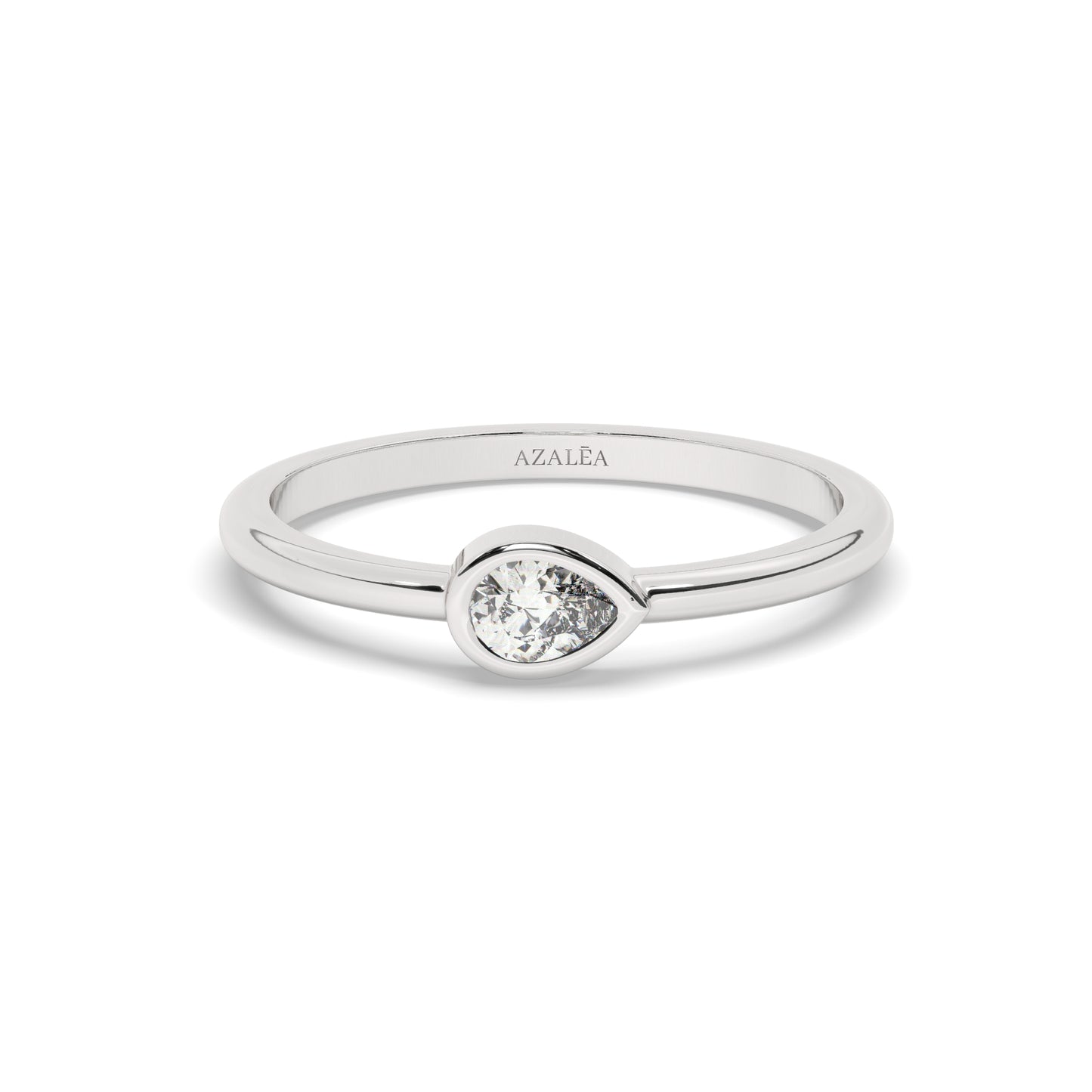 Gold Pear Diamond Wedding Band